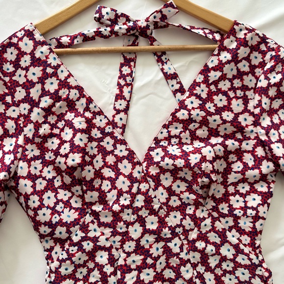 New Topshop RedDaisy Mini Floral Summer Dress Size 4 - Picture 5 of 7